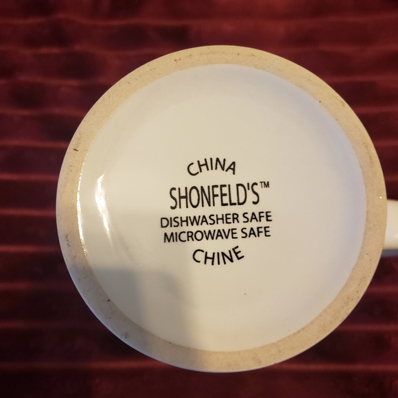 Shonfeld's Large Tall Ceramic Cocoa Mug Cup 14 oz White and Black - Picture 4 of 5